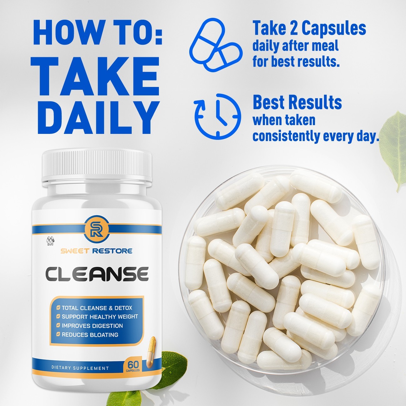 (3 Pack) Sweet Restore Cleanse Advanced Support Vitamin Supplement 180 Capsules