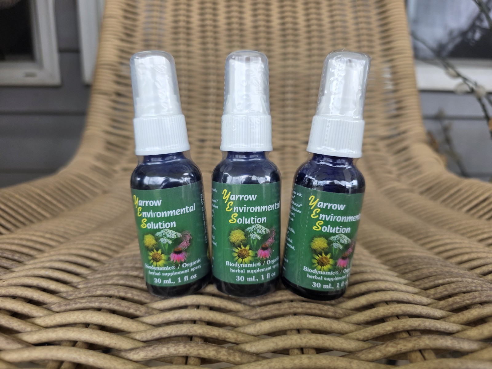 Lot Of 3 Flower Essence Services Yarrow Herbal Environmental Spray 1 Fl Oz 1oz