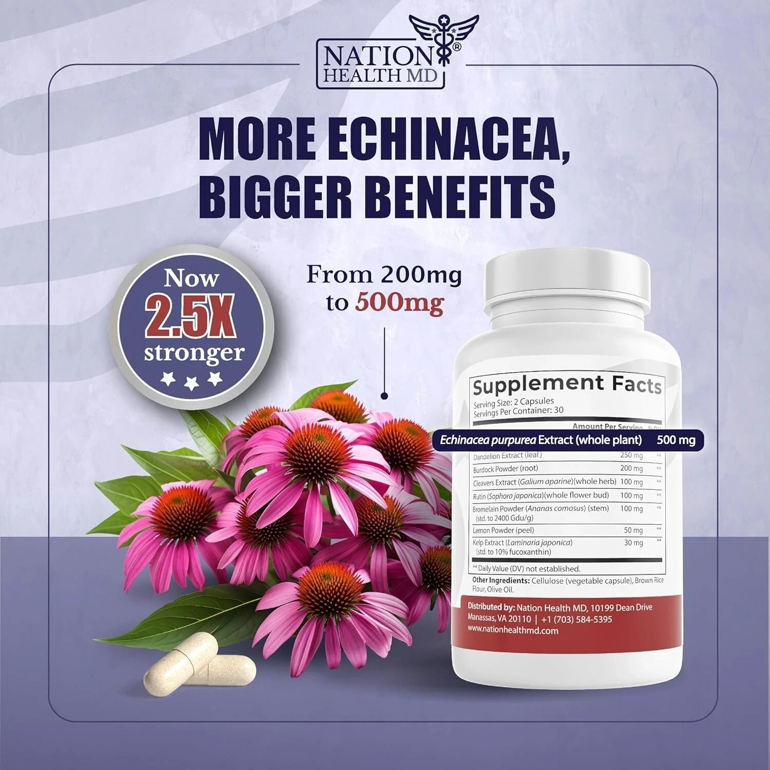 Lymph MD Support System Lymphatic 9 Botanical Herbs Supplement 60 Capsules