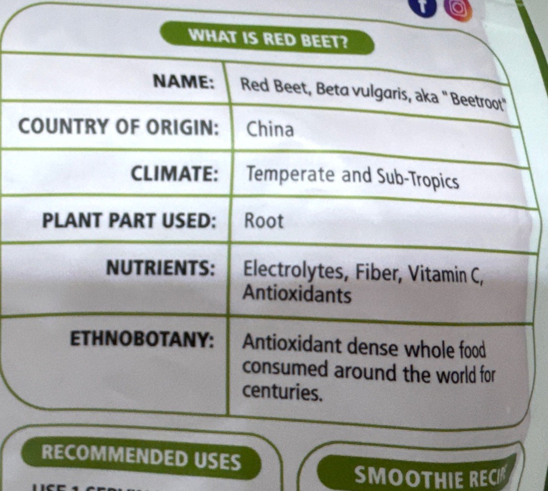 Organic Red Beet Powder 240 g EcoFriendly Gluten-Free Non-GMO Exp 12/2027-New-US