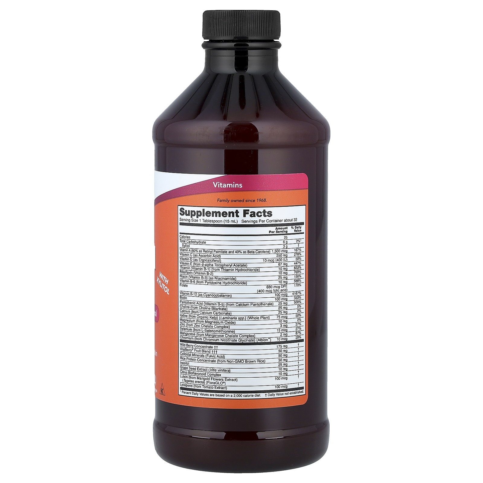 Now Foods Liquid Multi Wild Berry Flavor 16 fl oz 473 ml GMP Quality Assured,