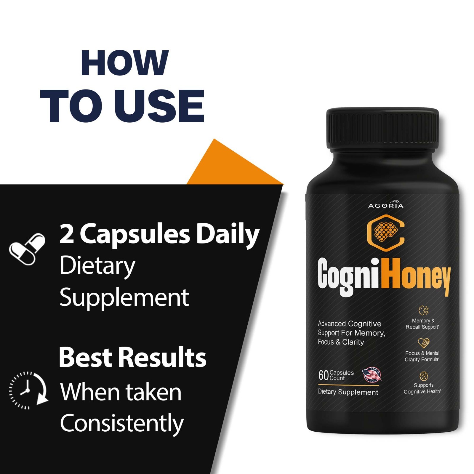 (1 Pack) CogniHoney Advanced Capsules, Cogni Honey Supplement Capsules