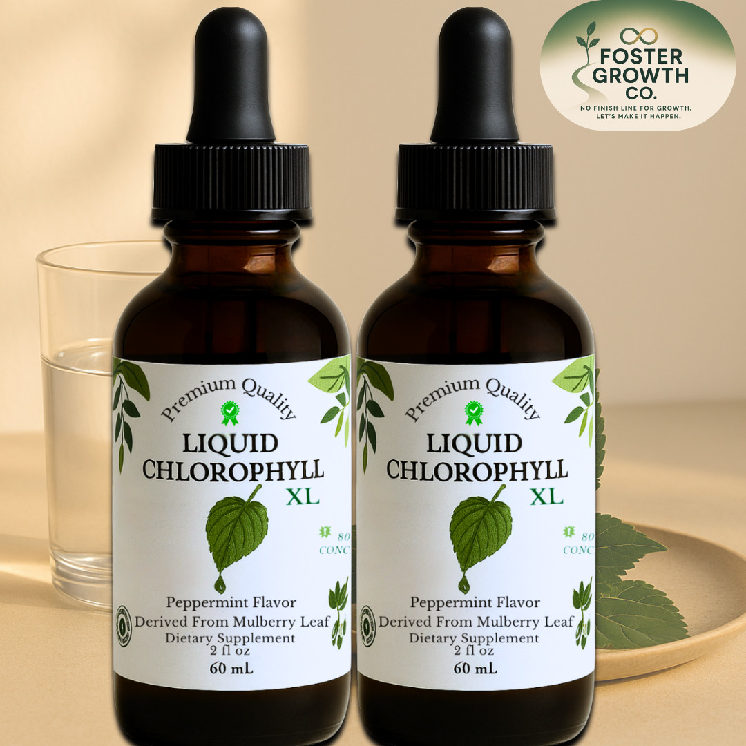 2 Pack Liquid Chlorophyll Drops XL Strength 2oz – Detox Cleanse Vegan 120 Day