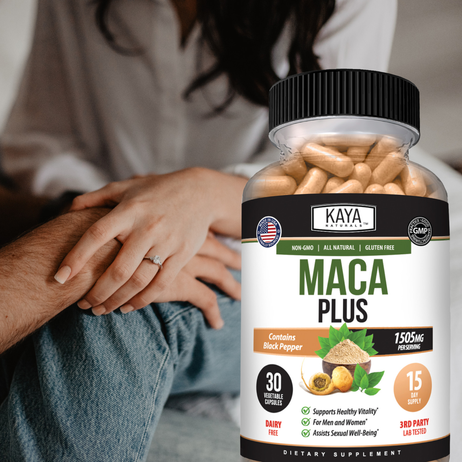 MACA Plus Supplement 30ct, Assist Sexual Well-being, Healthy Energy & Endurance