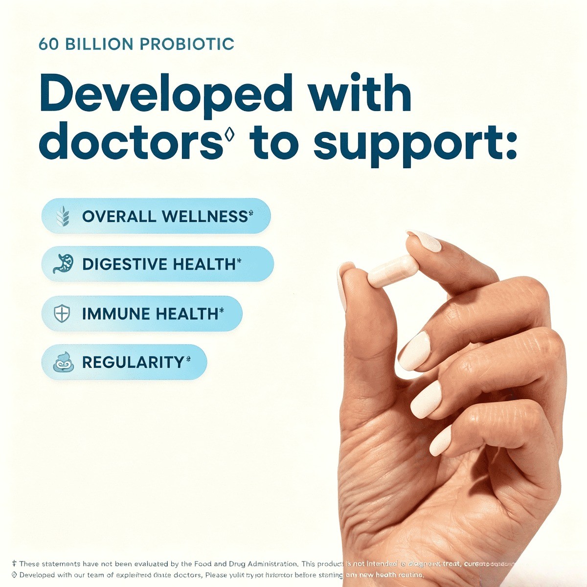 Physician’s Choice 60B Probiotic–10 Strains,Prebiotics for Gut & Immune Health