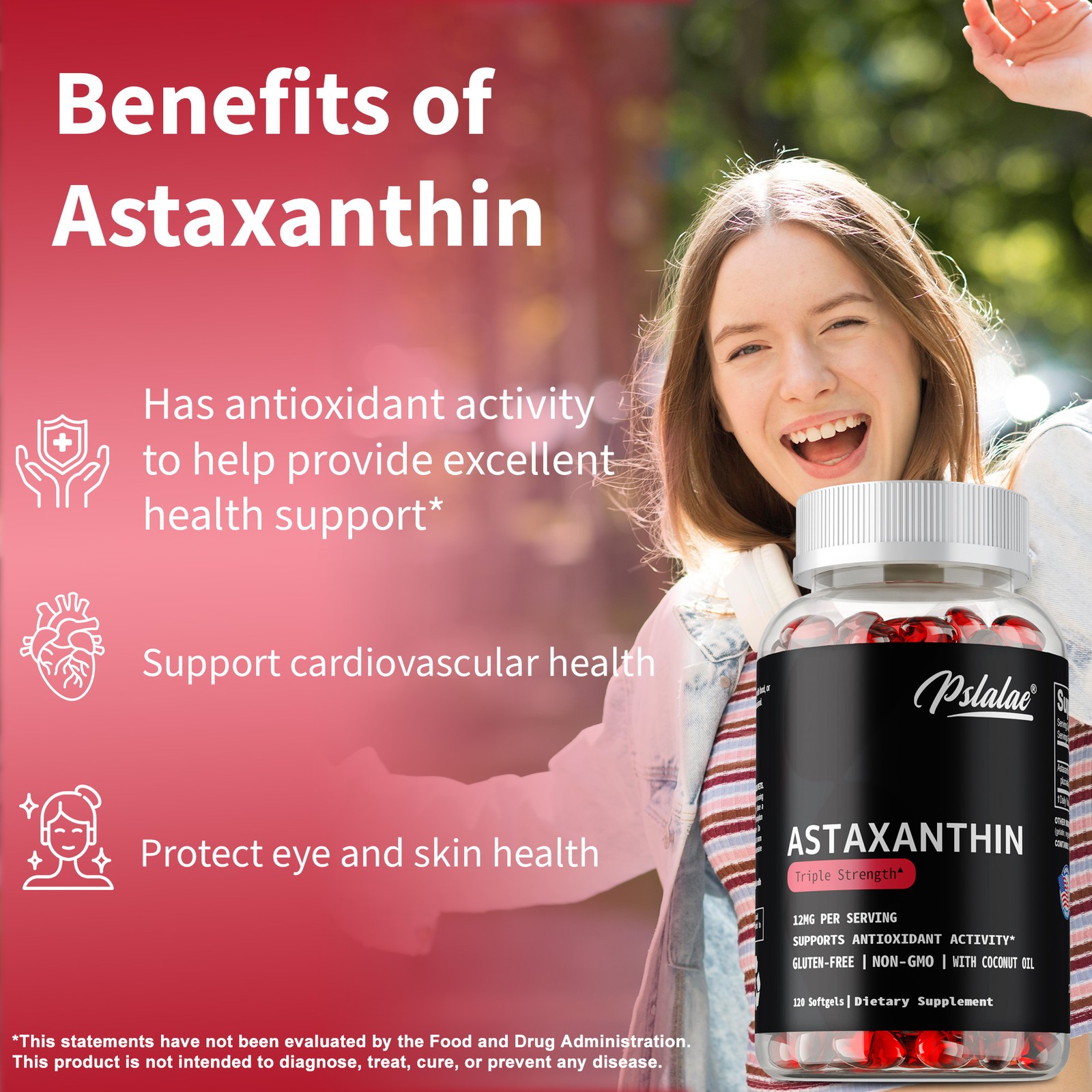 Astaxanthin 12mg – Supports Skin, Eye, Joint and Heart Health, Enhance Immunity