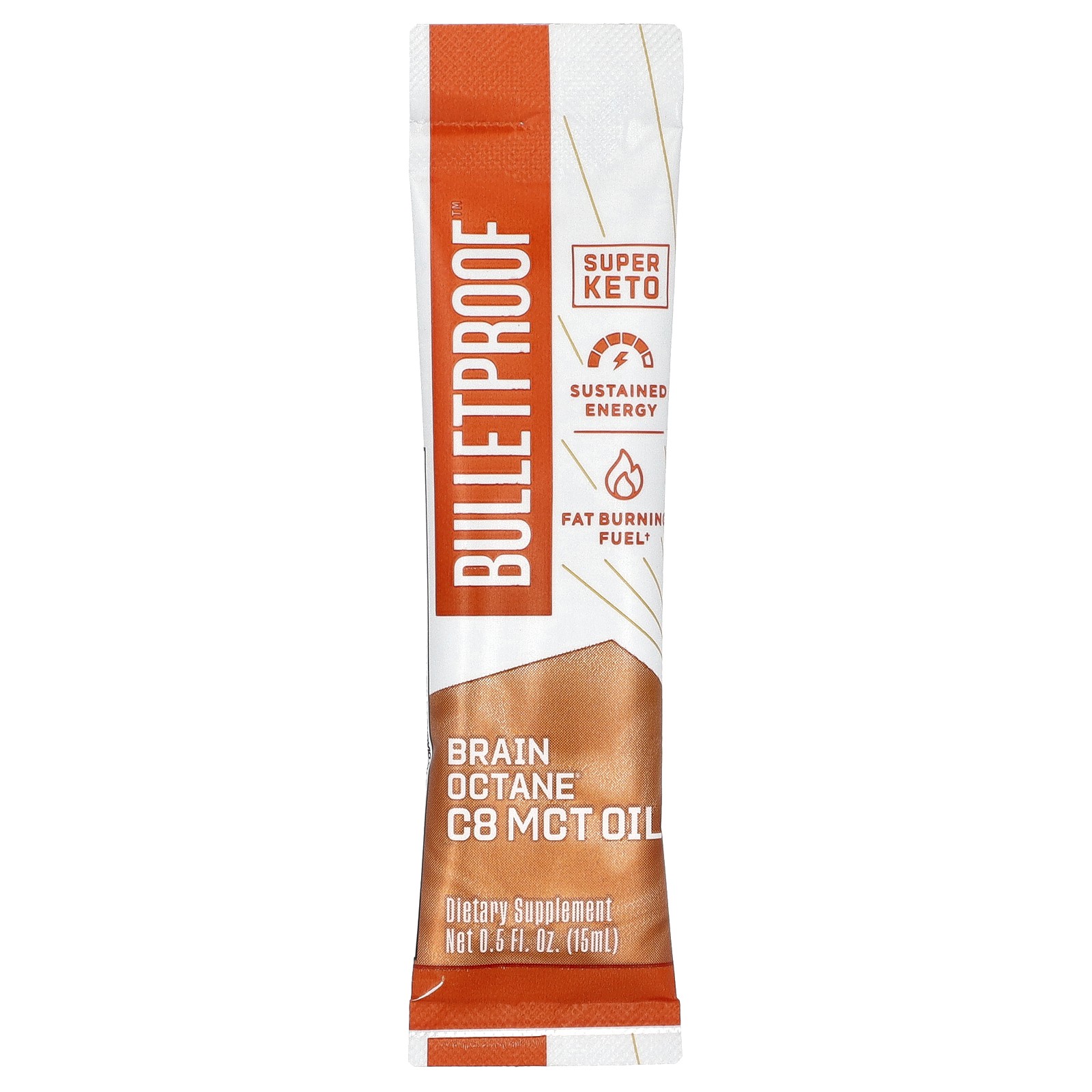 Brain Octane® C8 MCT Oil , 15 Packets, 0.5 fl oz (15 ml) Each