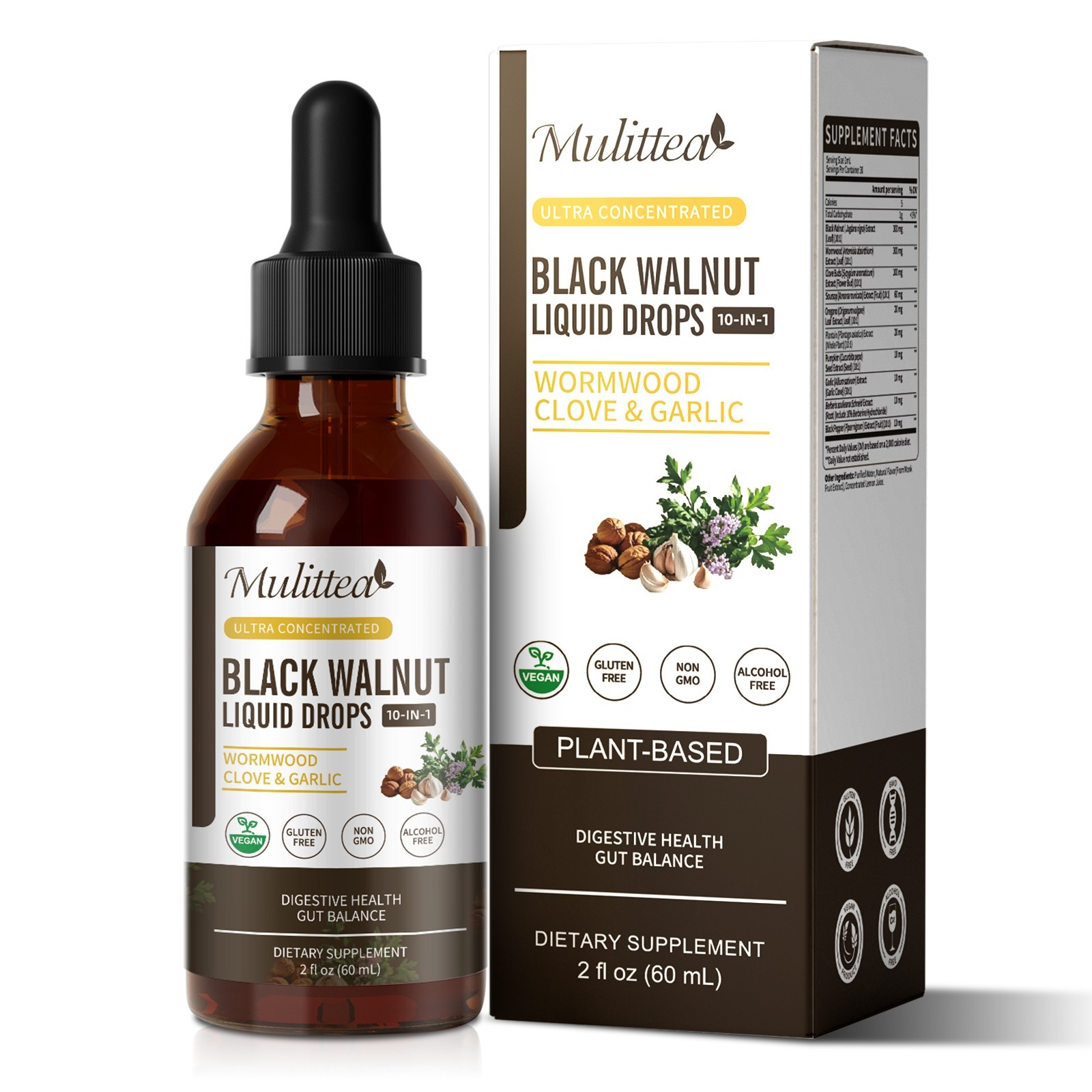 Parasite Cleanse Parasite Detox Tincture Wormwood, Black Walnut Hull, Clove 60ml