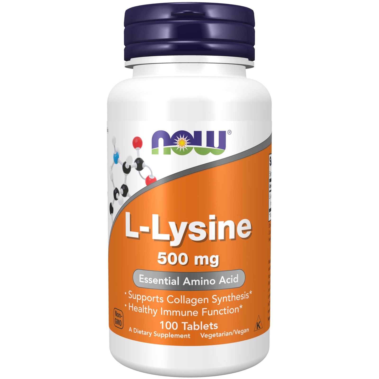 L Lysine Essential Amino Acid Supplement For Collagen Immune Support 100 Count
