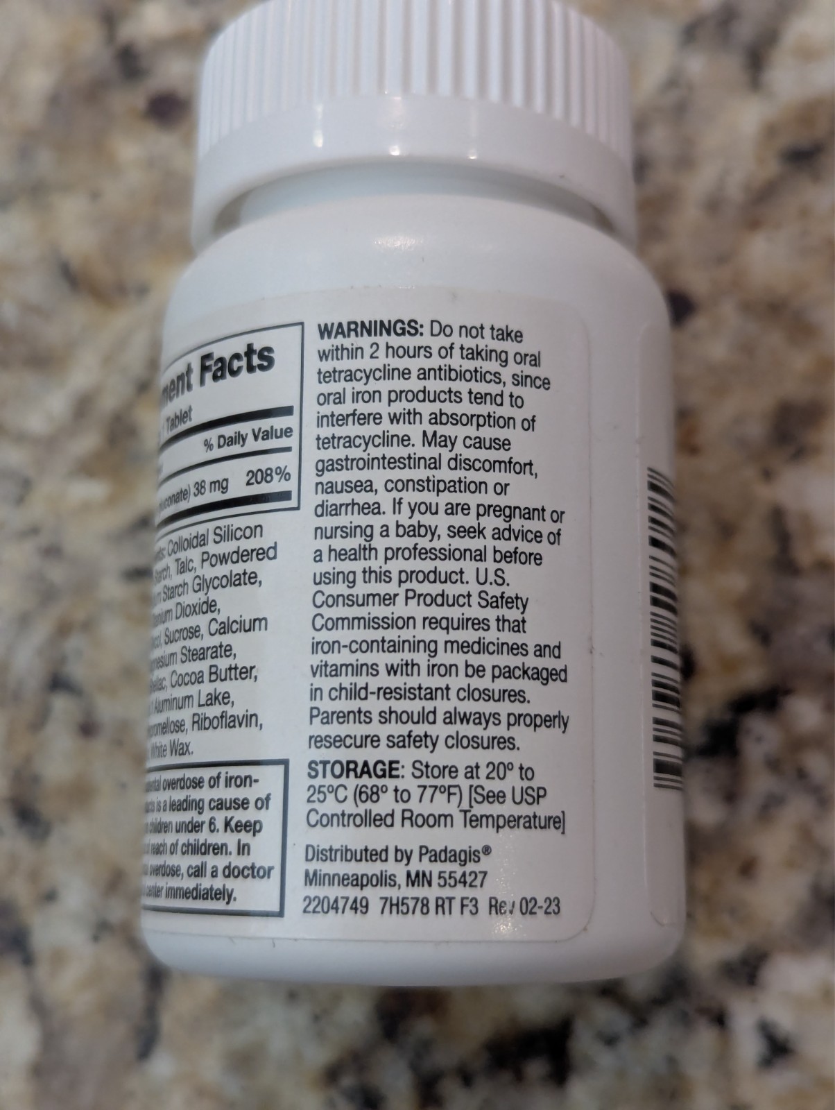 Padagis Ferrous Gluconate Tablets 324mg 100 tablets exp: 06/2026