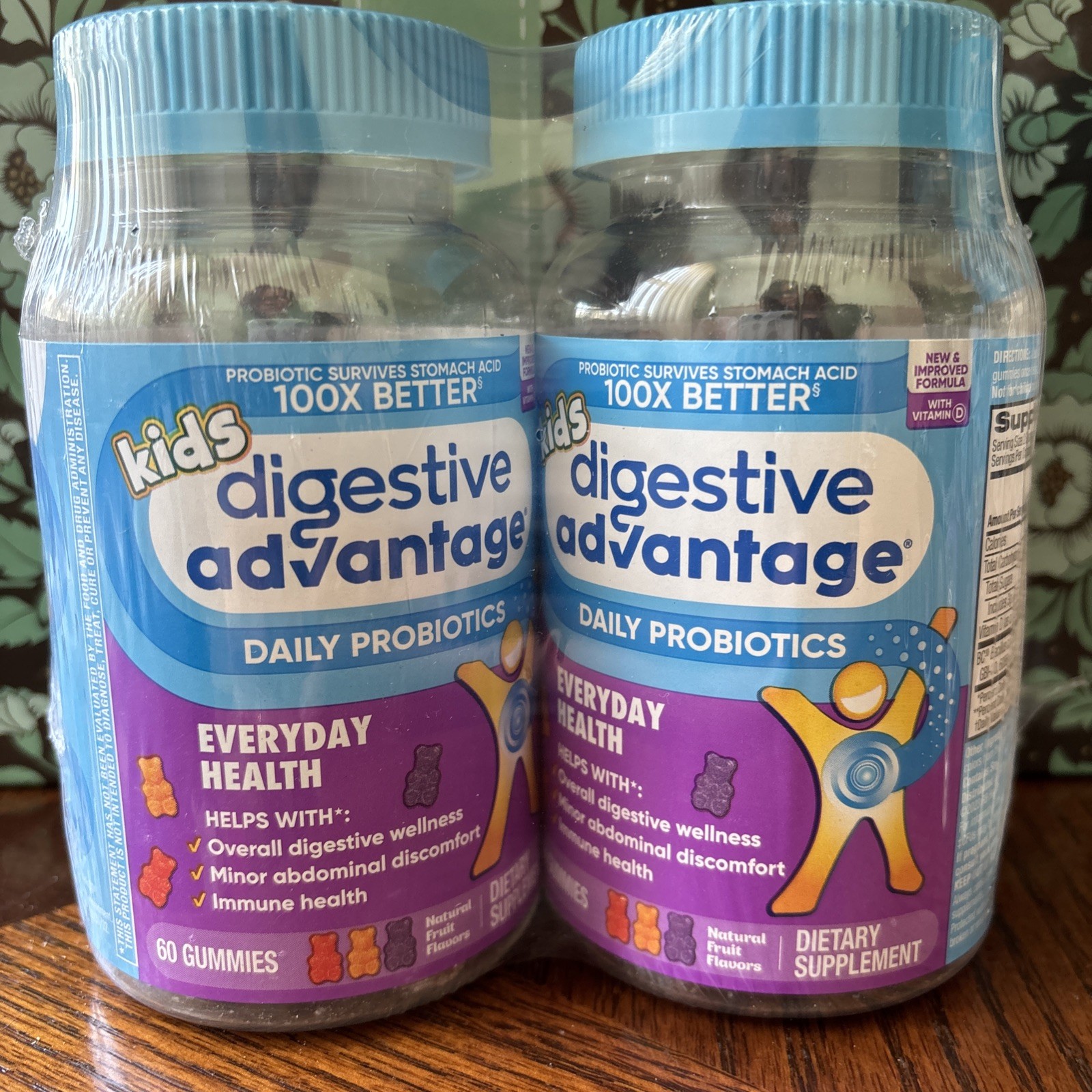 2 Pack Digestive Advantage Daily Probiotic – 60 Count Gummies Kids 12/26