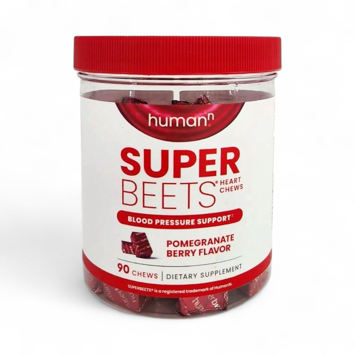 Humann SuperBeets Heart Chews, Pomegranate Berry Flavor, 90 Count