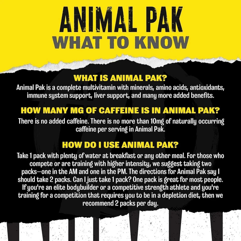 Universal Nutrition ANIMAL PAK Bodybuilding Multivitamin 44 Paks Newest Version