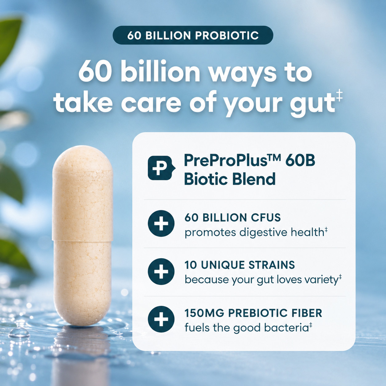 60 Billion Probiotic Supplement by Physician’s Choice–Digestion & Immune Health