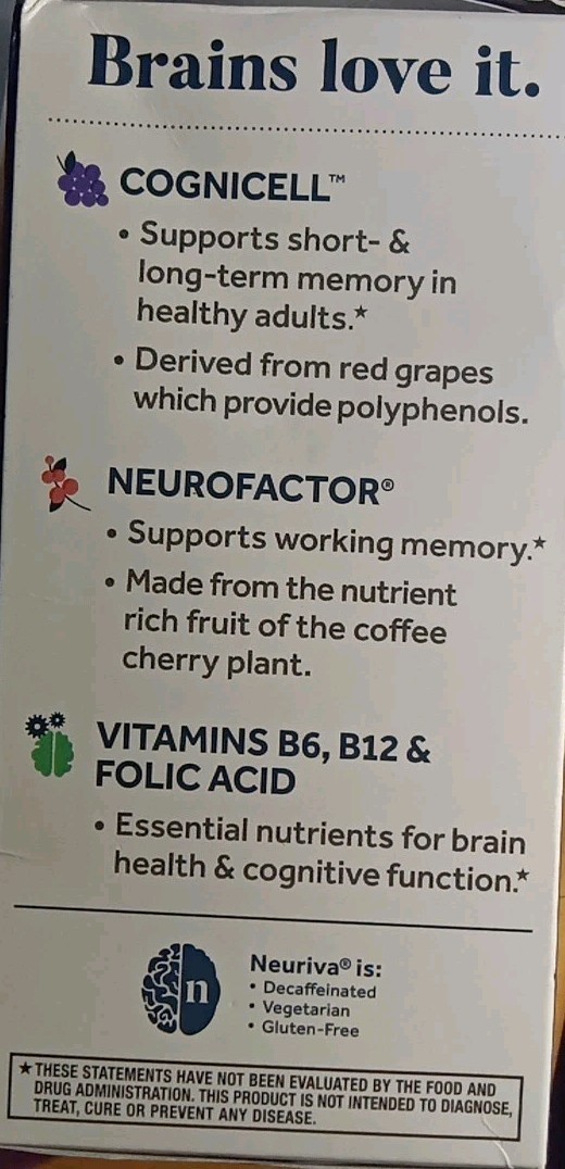 SCHIFF NEURIVA LONG-TERM MEMORY 3D BRAIN HEALTH DIETARY SUPPLIMENT 50 CAPSULES!!
