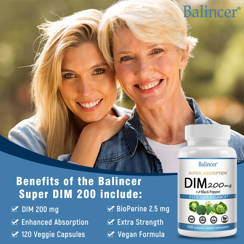 DIM (Diindolylmethane) 200 mg with BioPerine, Estrogen Balance, 30-120 Tablets