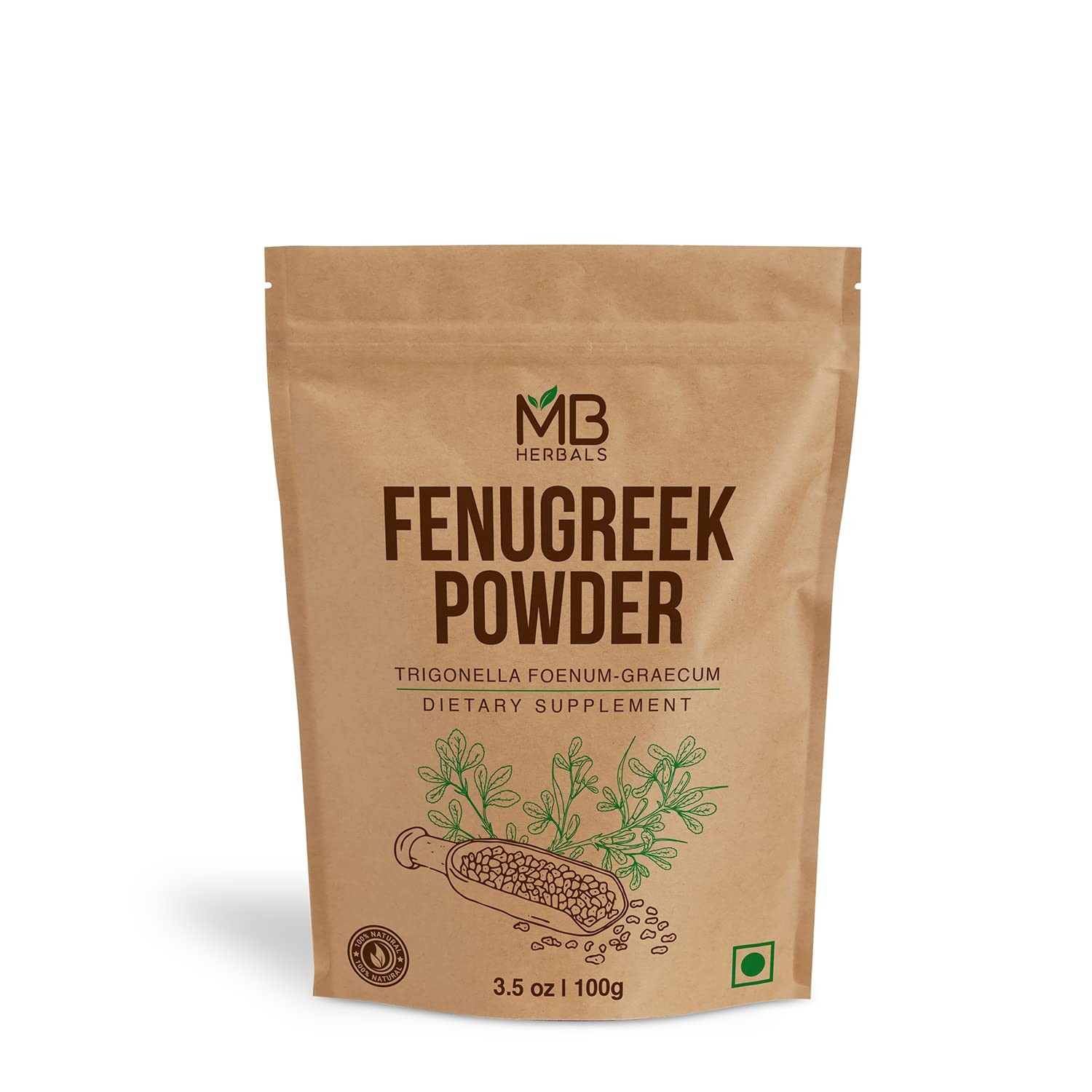 MB Herbals Fenugreek Seeds Powder 3.5 oz | 100 Gram Ounces, Light Yellow