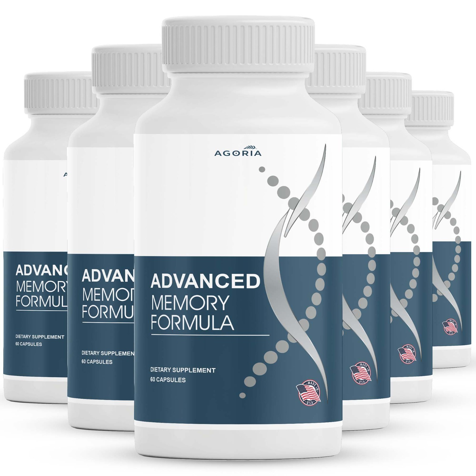 (6 PACK) Advanced Memory Formula Best Natural Brain Dietary Supplement