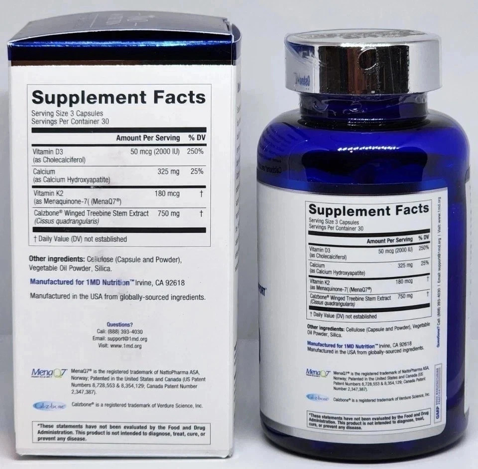 1MD Nutrition OsteoMD Bone Health Support 90 Softgels Pack of 3- EXP-02/2027