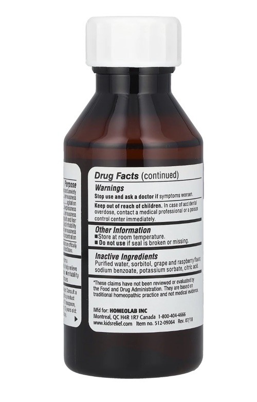 Kids Relief®, Syrup with Calming Effect, Grape, 3.4 fl oz (100 ml) exp 11/27