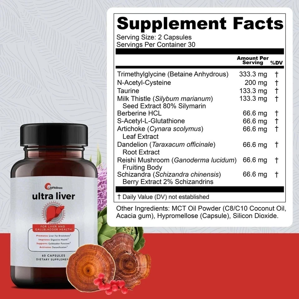 UpWellness Ultra Supplement Liver for Liver Health and Gallbladder Supporting