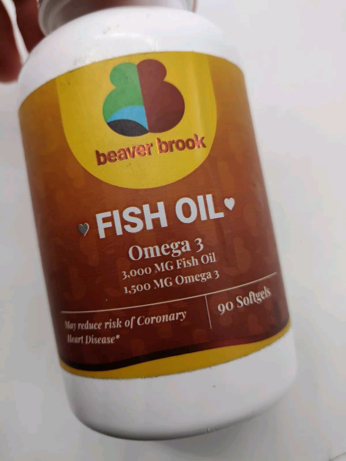 Beaver Brook Fish Oil 3,000 mg 90 Soft Gels Exp 07/2025 1,500 Omega 3