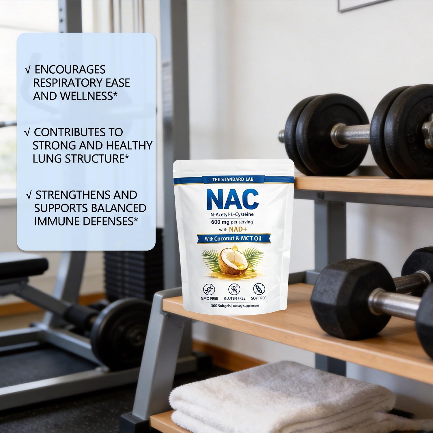 The standard lab NAC 600mg | N-Acetyl Cysteine with 300 Count (Pack of 1)
