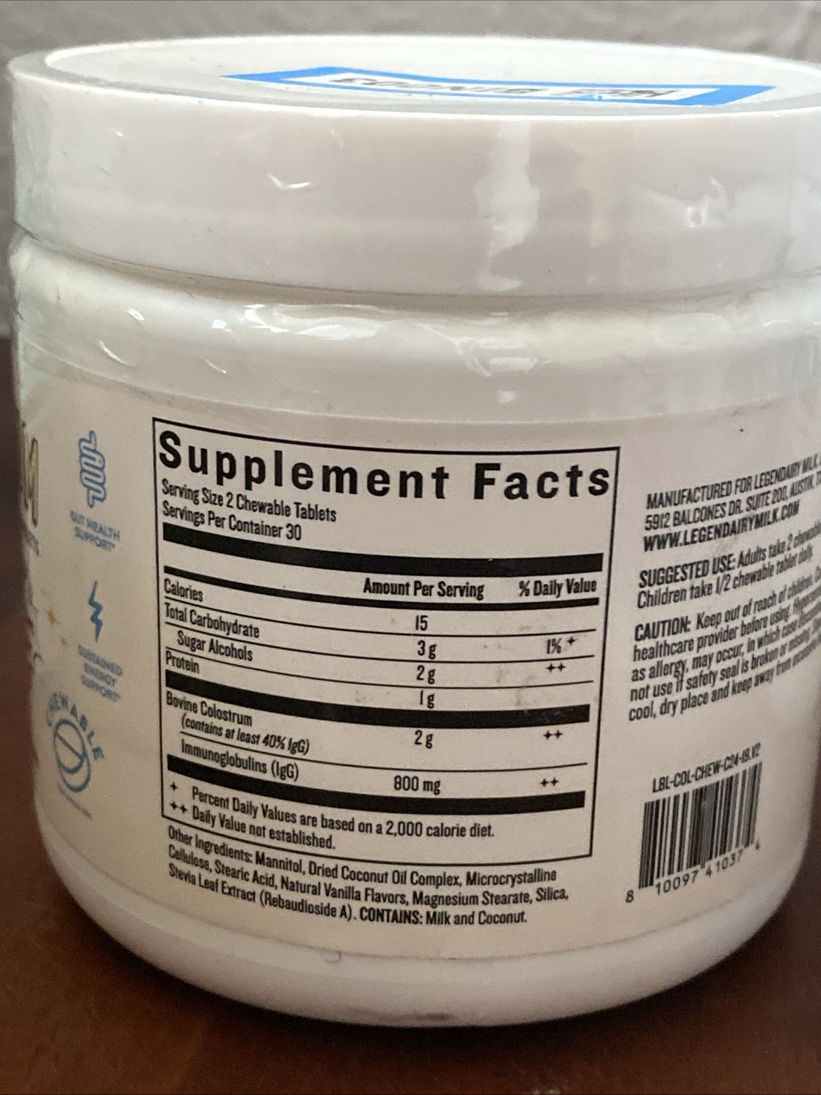 Legendairy Milk Colostrum Supplement Chewable Tablets 60 Ct Each EXP 05/2026