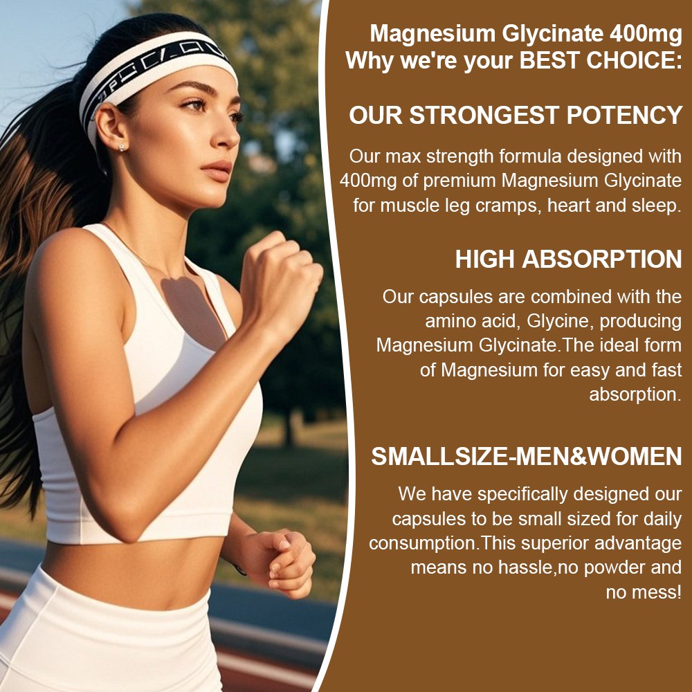 Amer Don’s High Absorption Magnesium Glycinate 400 mg, 60 Capules Non-GMO