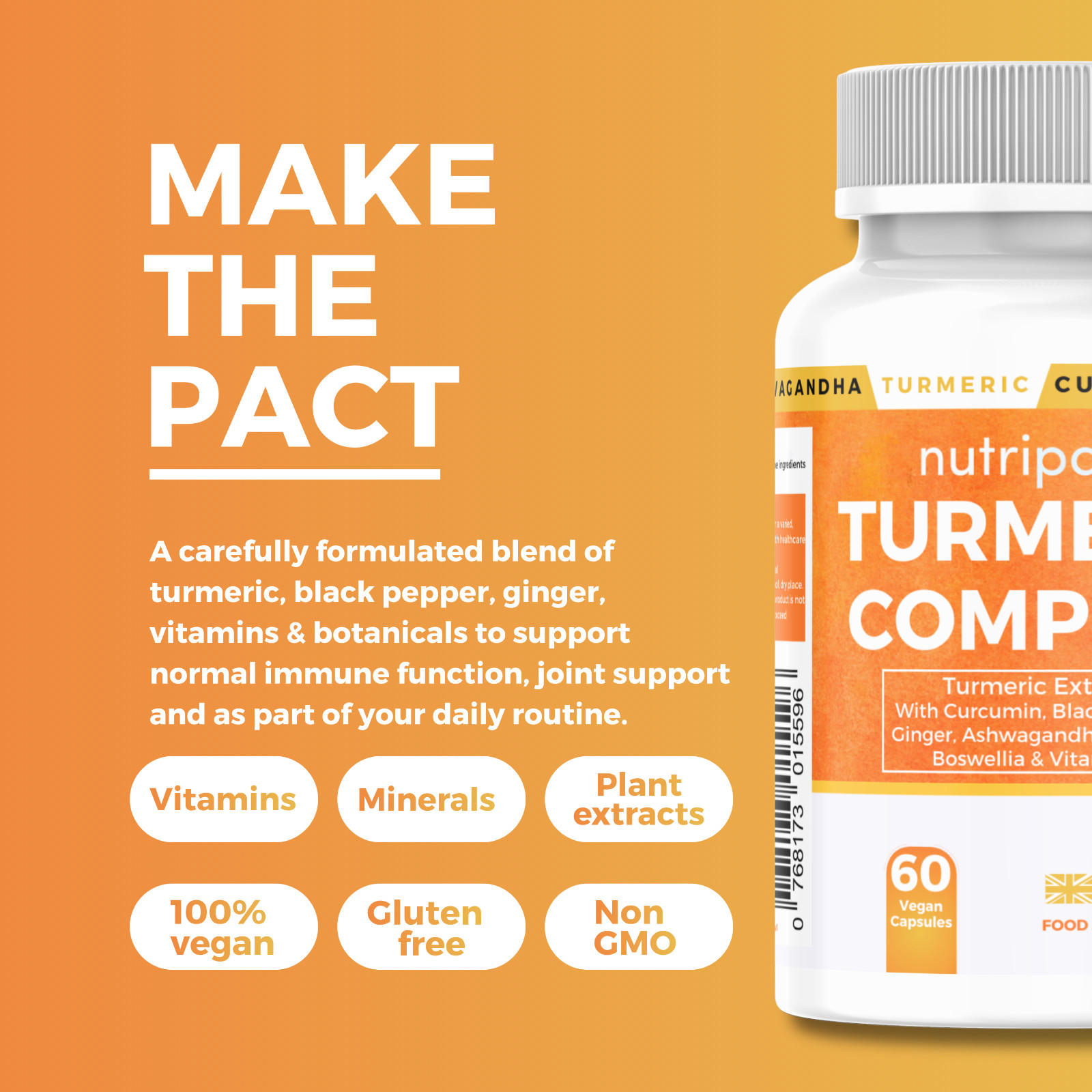 Turmeric Capsules 10,000mg Curcumin, Black Pepper & Ginger Complex Tumeric