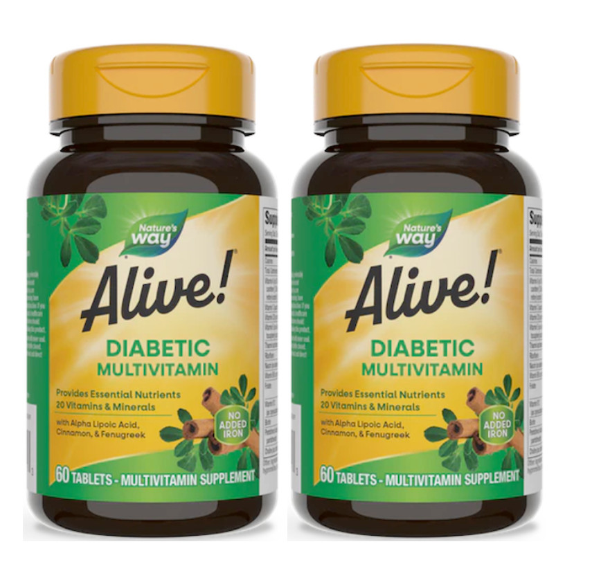 Natures Way Alive! Diabetic Multivitamin 60 tablets (2 PACK)