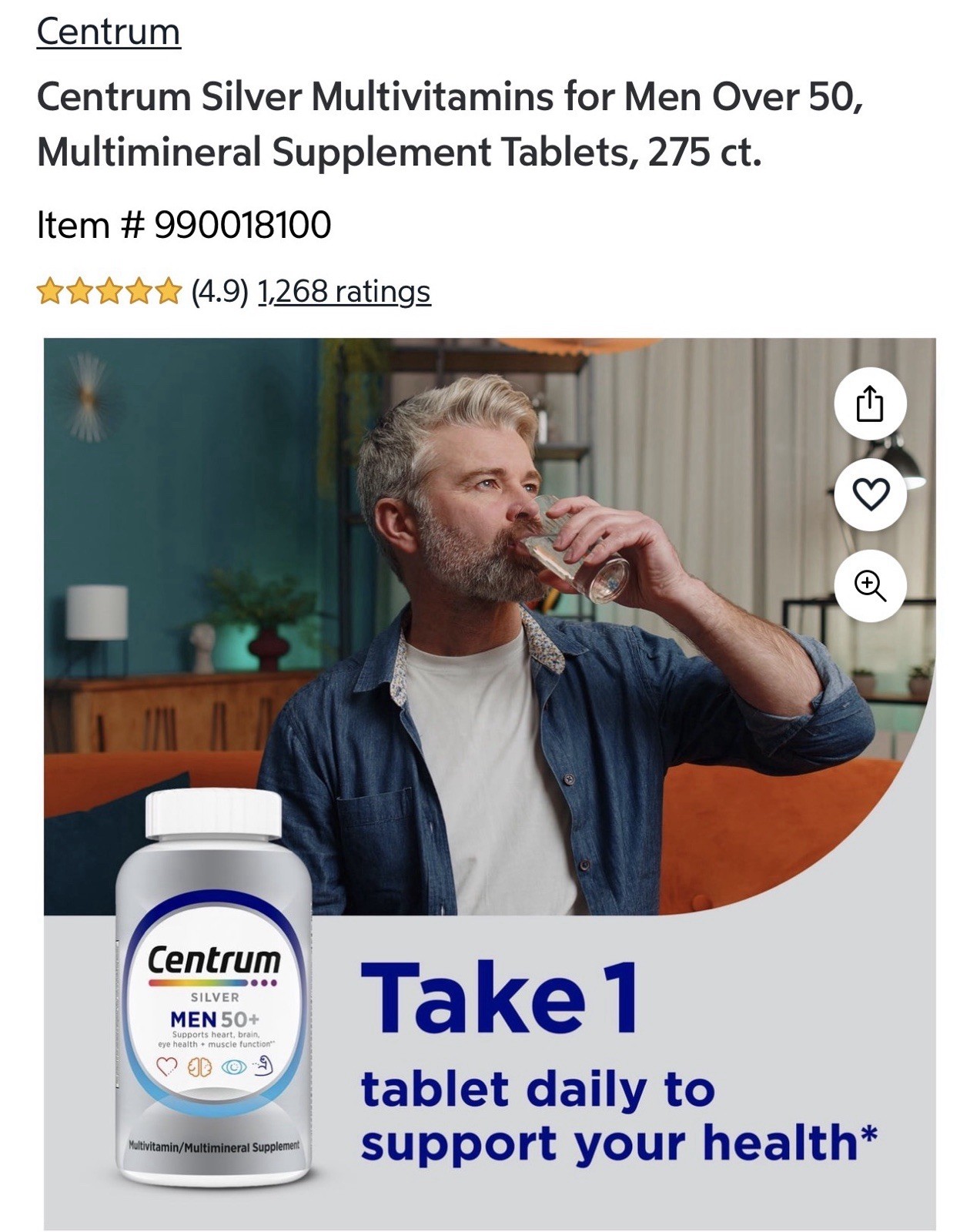 ✳️🔥Centrum Silver Men 50+ Multivitamin, 275 Tablets exp 6/27 Free Shipping!✳️🔥