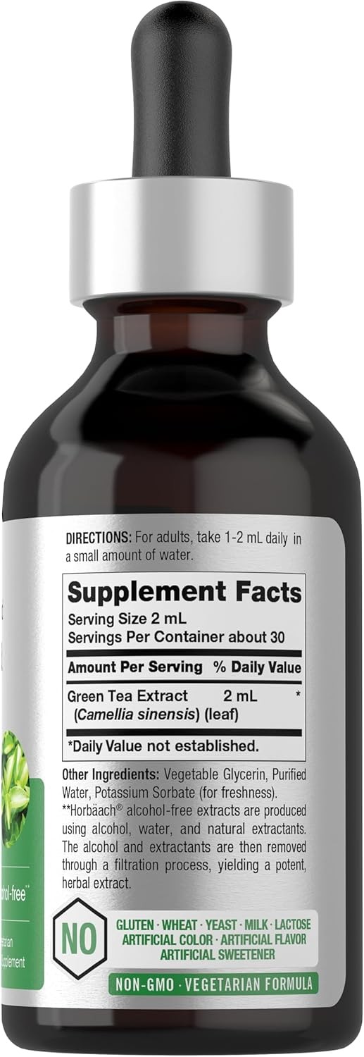 Horbäach Green Tea Extract Liquid Drops | 2 Fl Oz | Herbal Tincture | Alcohol Fr