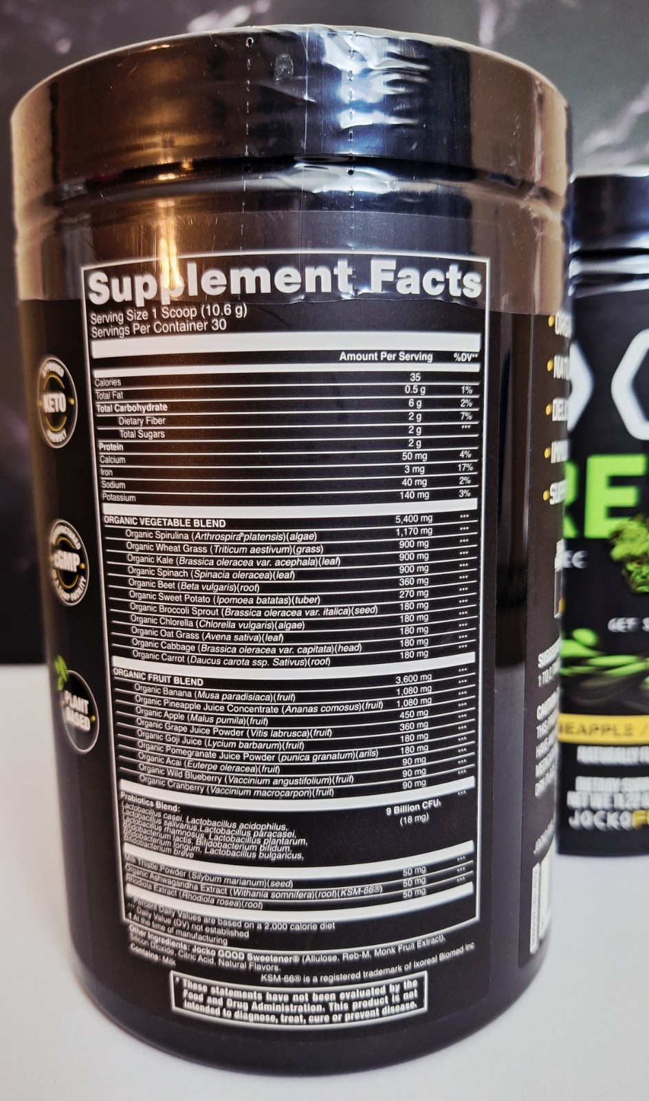 2 Jocko Fuel Greens, Pineapple Coconut, Plant-based Organic, 30 Serv, 02/2027✨️