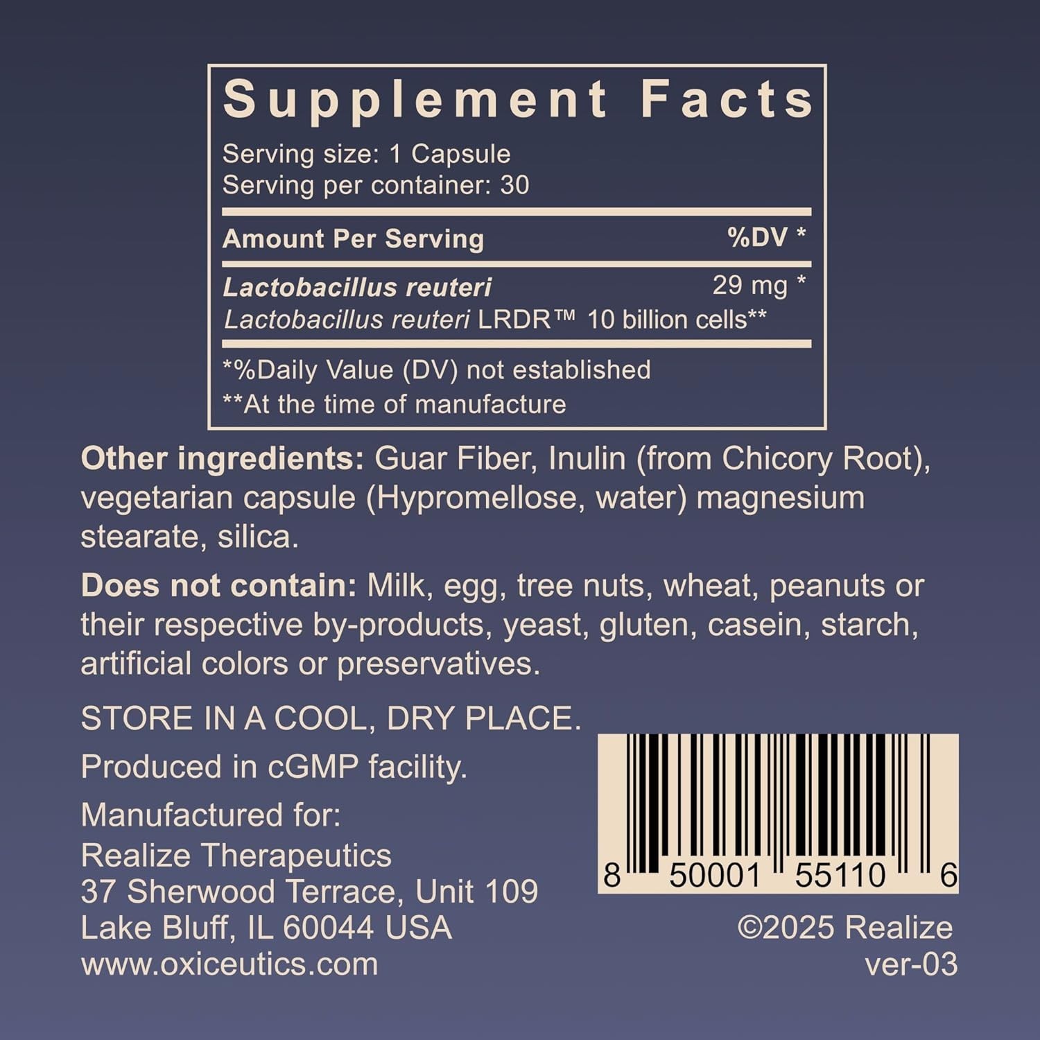 MyReuteri 10 Billion CFU Probiotic + FOS Prebiotic 30 Veg Caps – Dr. Davis