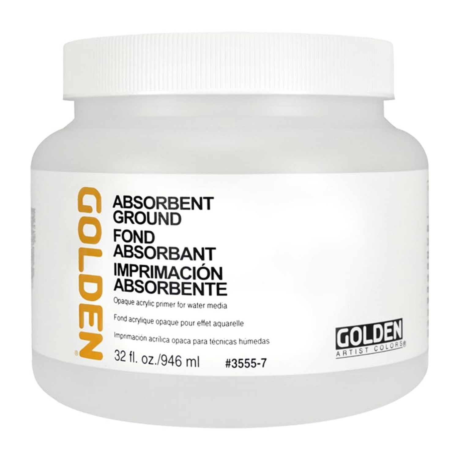 GOLDEN Absorbent Ground, 32 fl. oz. Jar, Professional Acrylic Ground, Semi-Op…