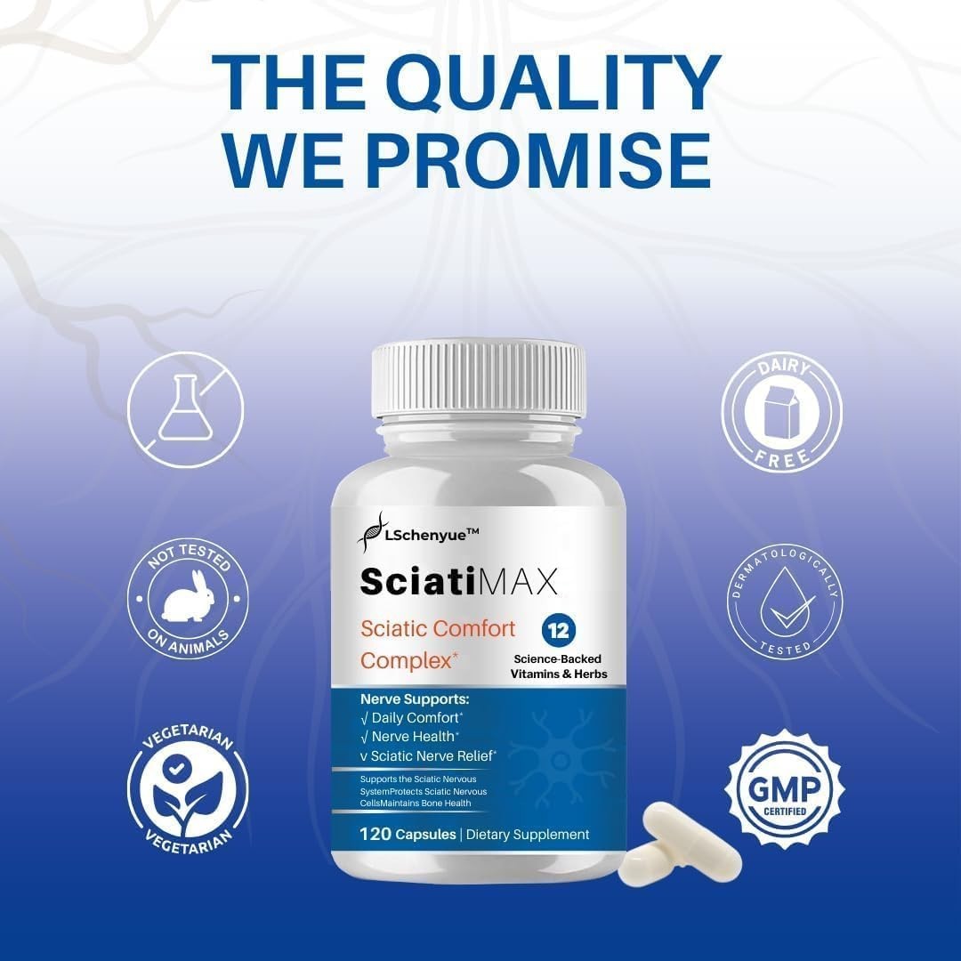 Sciatica Pain Relief – Herbal Extracts, Natural Ingredients, 120 Capsules