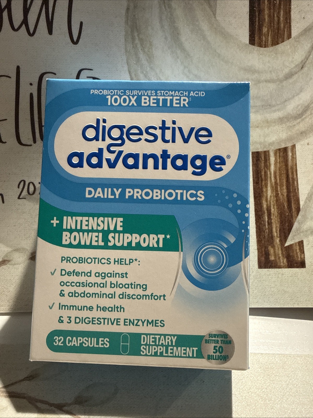 Digestive Advantage Intensive Bowel Support Probiotics 32 Capsules Exp 08/26