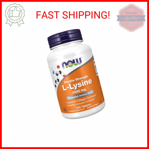 NOW Foods Supplements, (L-Lysine Hydrochloride) 1,000 mg, Double Strength, Amino