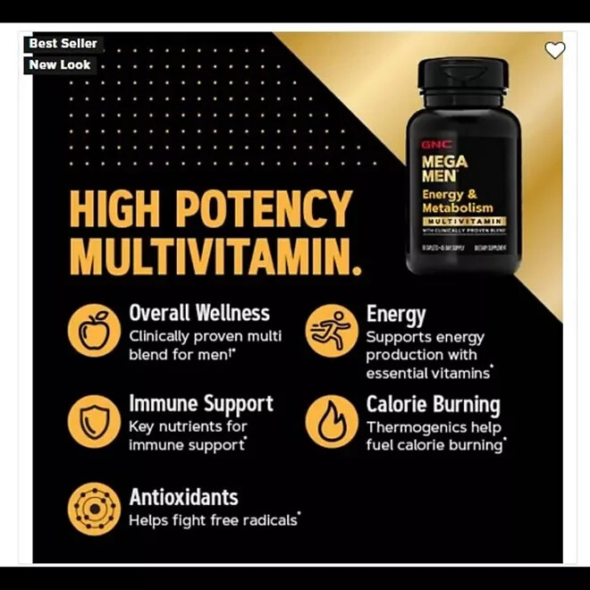 GNC Mega Men Energy & Metabolism Multivitamins, 180 ct.