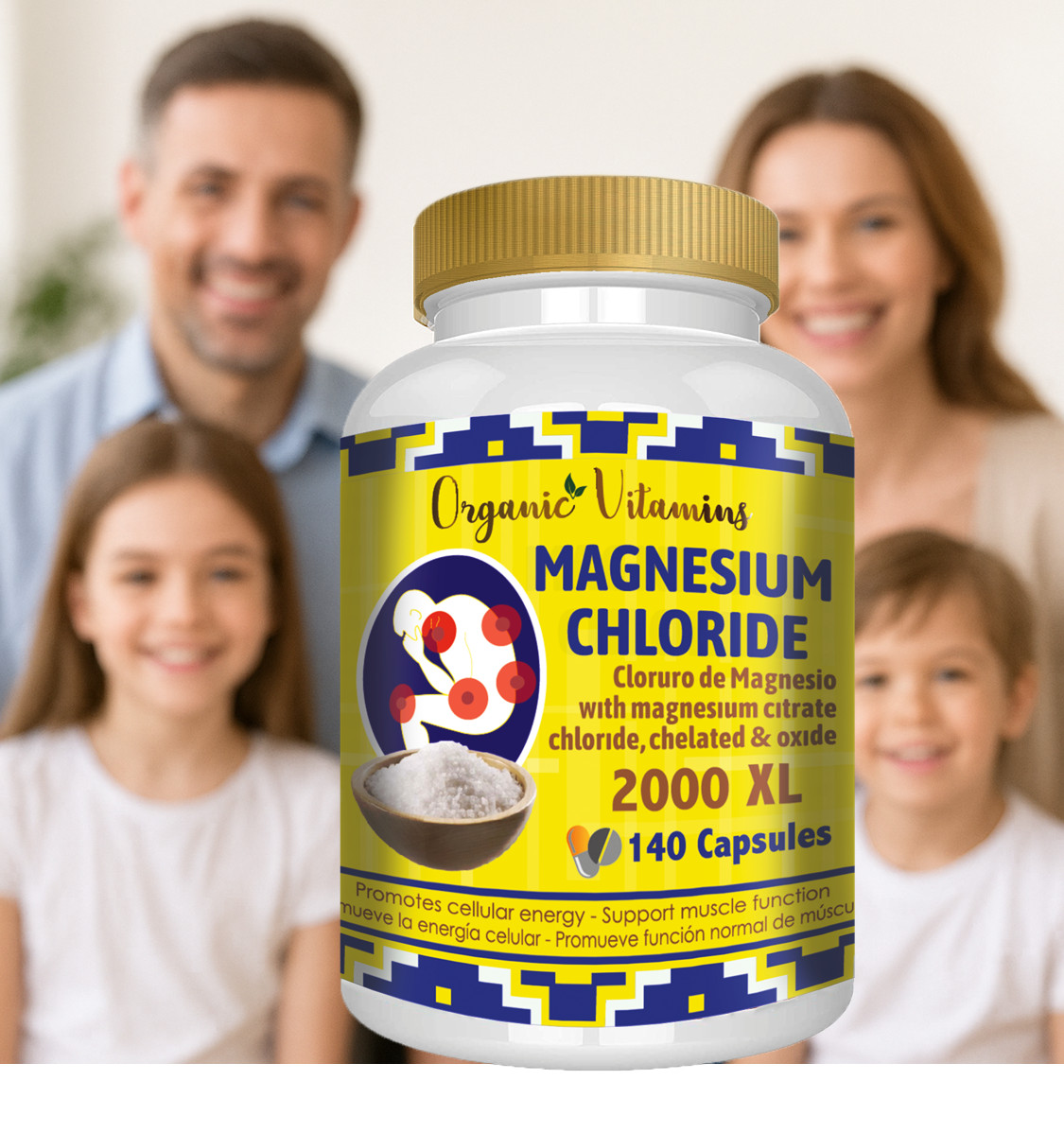 Magnesium Chloride (Cloruro de Magnesio) High absorption 2,000 mg 140 caps