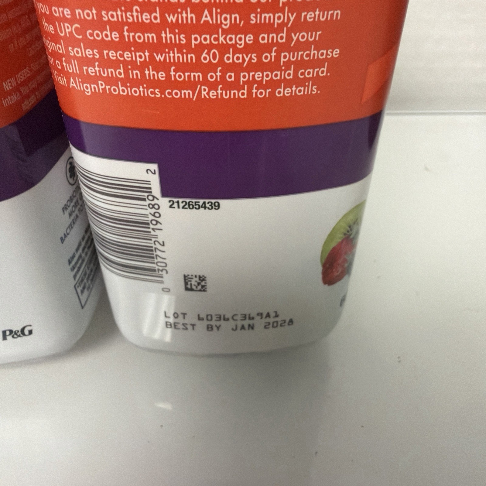 (2 pack) Align Probiotic + Fiber Relieves Bloating – 60 Gmmies each Exp 1/28