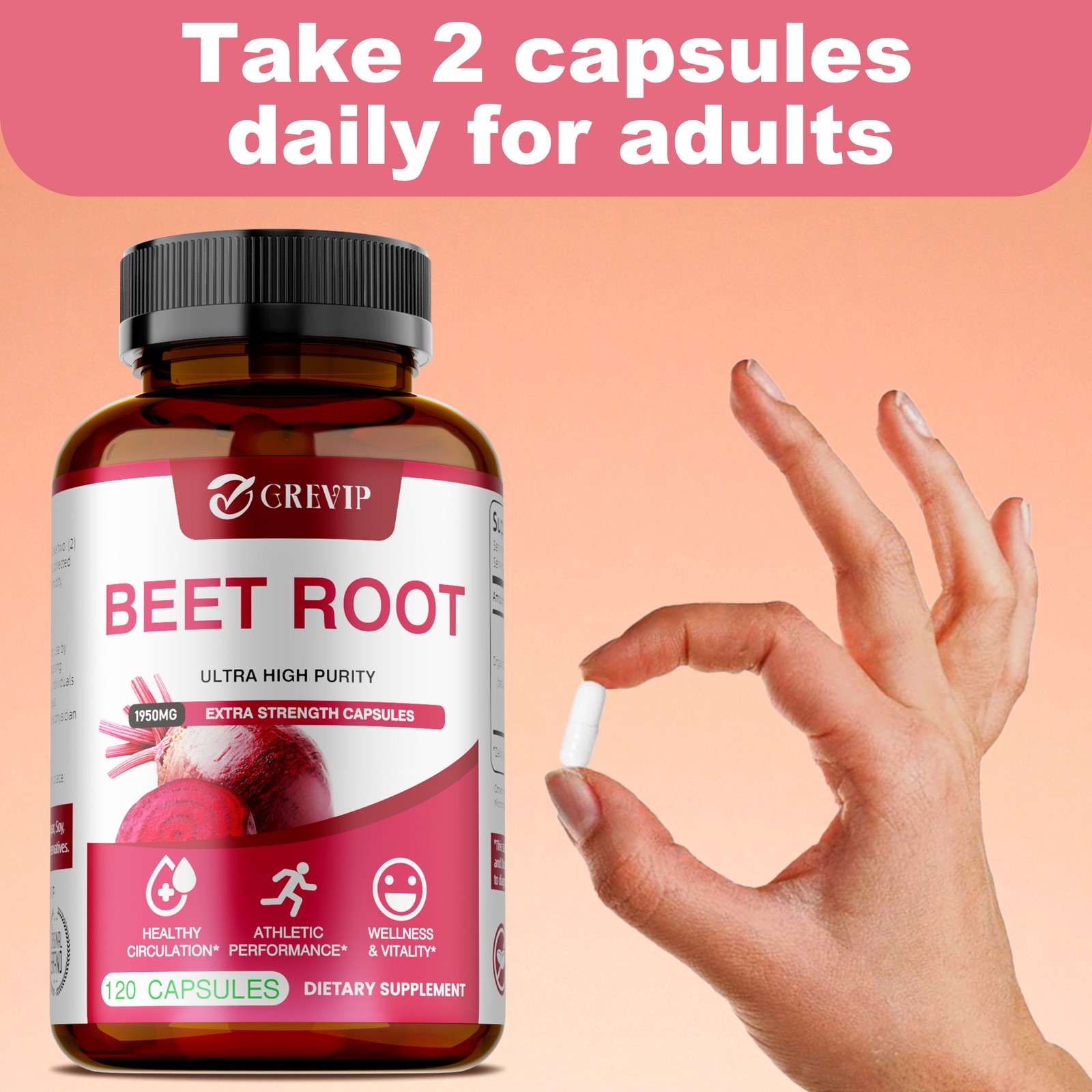 Beet Root 240pcs – Blood Pressure Support, Heart Health, Improves Circulation