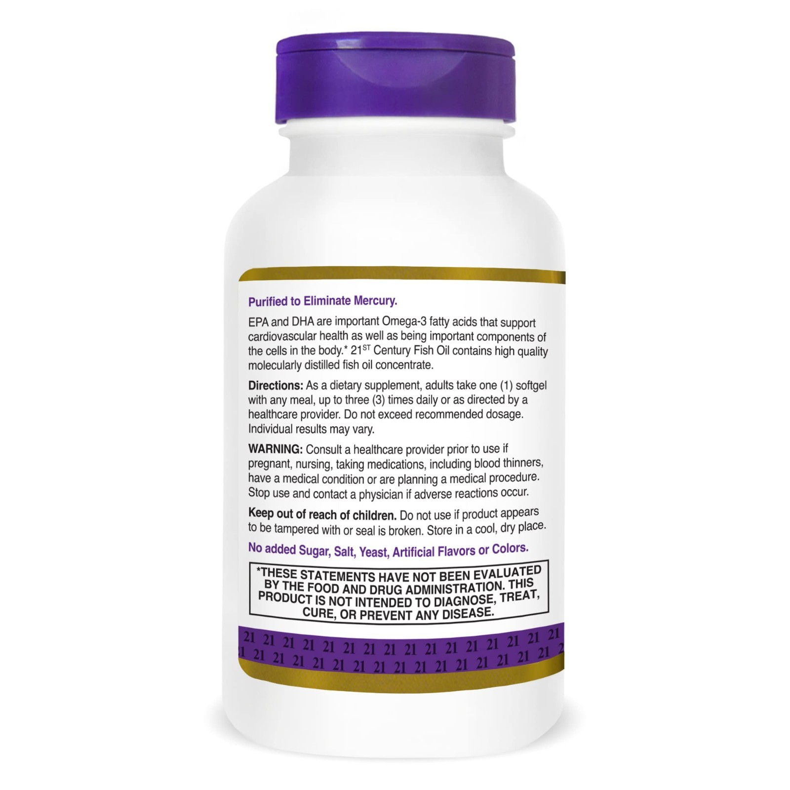 High-Potency Fish Oil 1000mg Softgels – 120 Count Omega-3 Supplement for Heart H