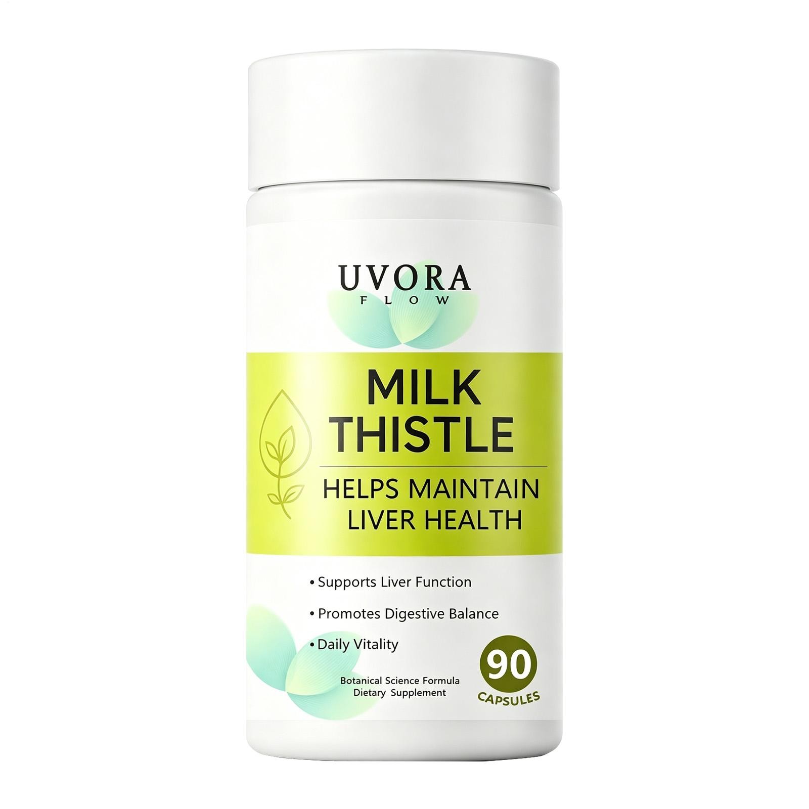 2pcs Uvora Milk Thistle Detox Premium Herbal Supplement formulated with Milk Thi