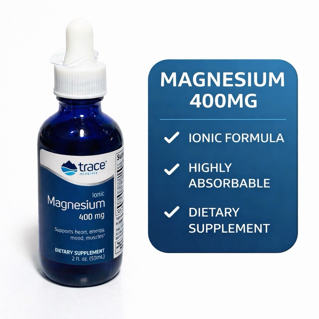 Trace Minerals Research Ionic Magnesium 2 Oz 400 mg Duo-Pack
