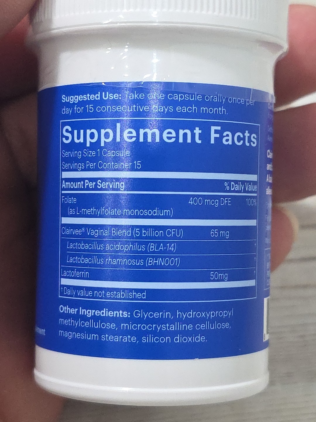 Bonafide Clairvee Probiotic Microbiome Odor Itching Discharge 15 Capsules