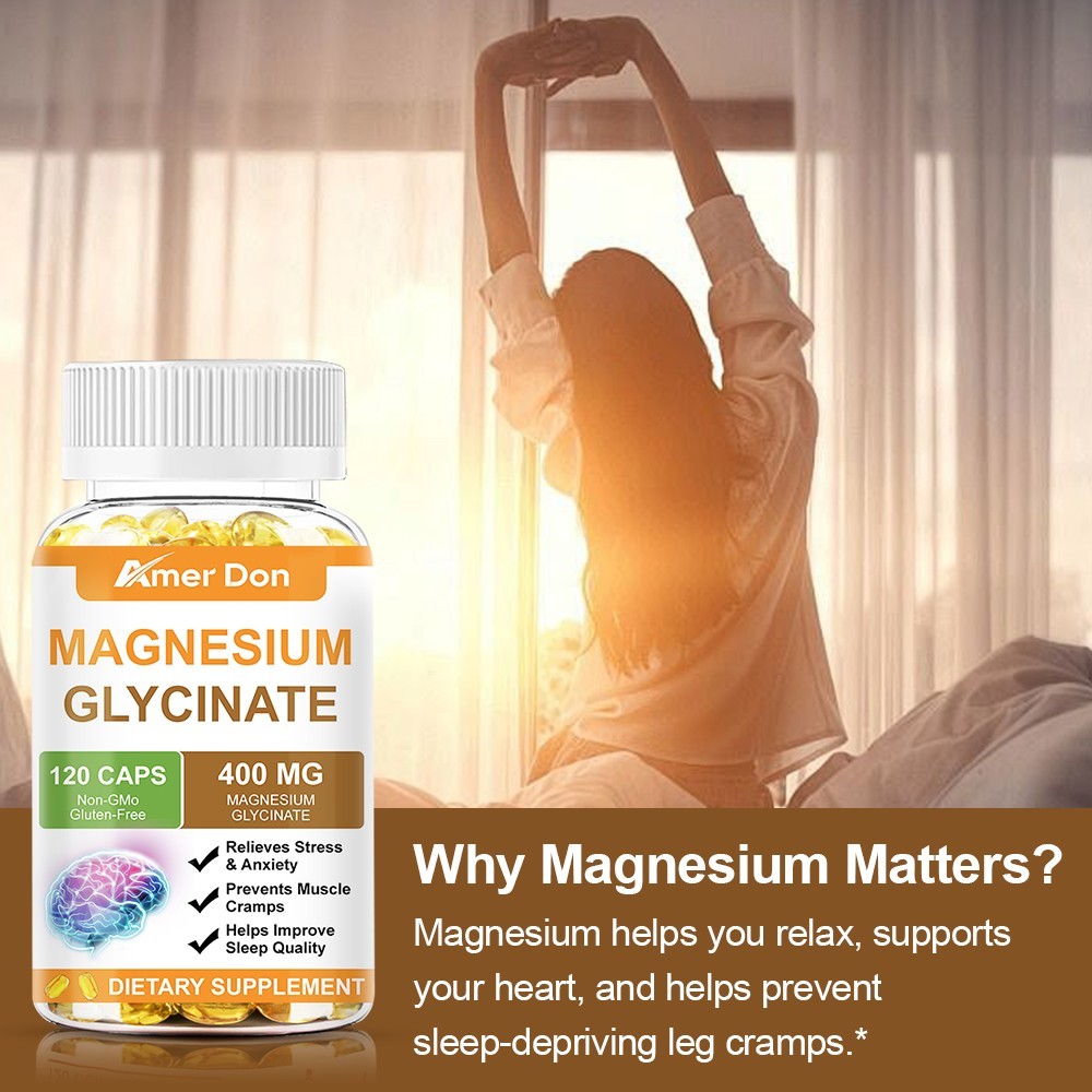 Magnesium Glycinate 400mg – Chelated High Absorption, For Sleep, Stress Relief