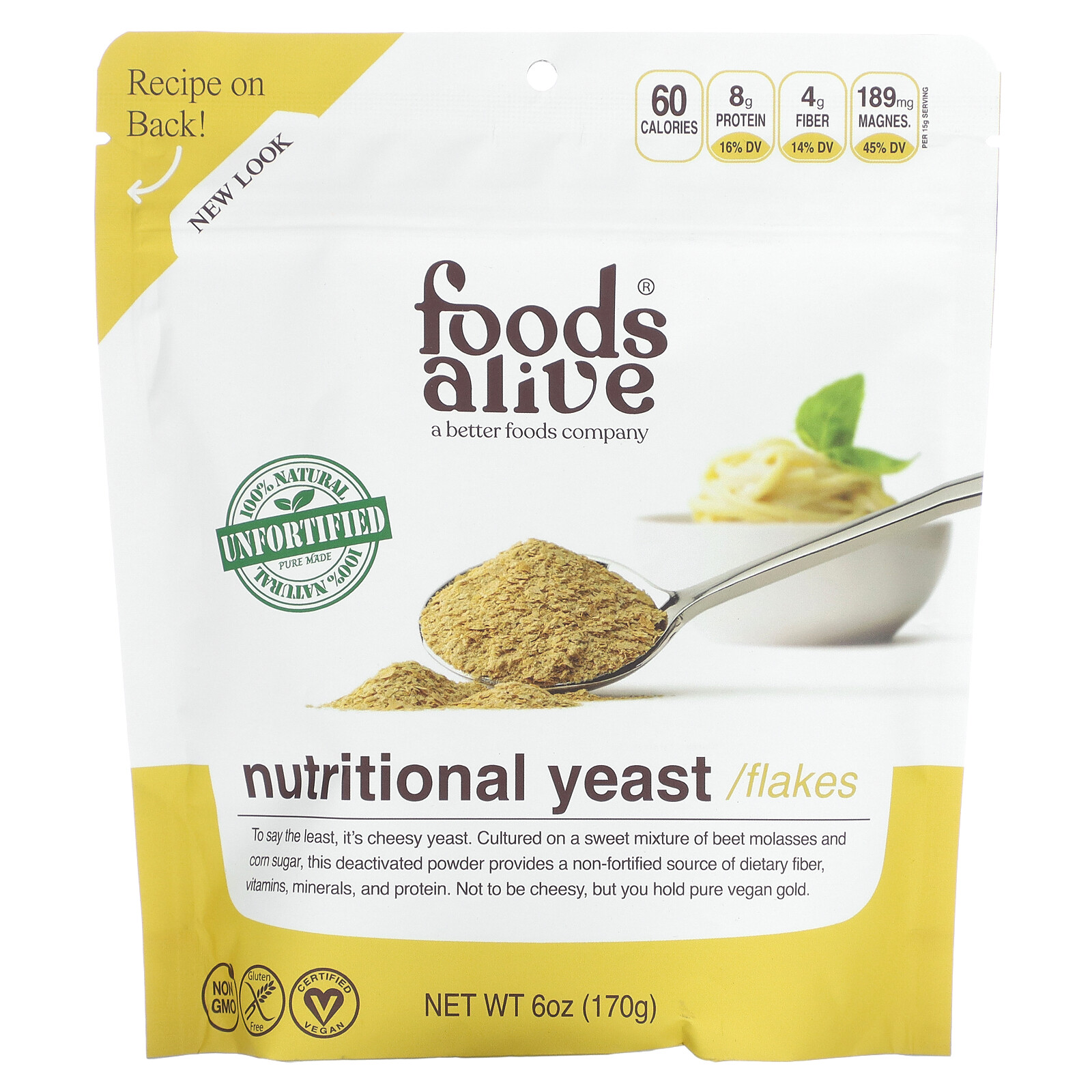 Foods Alive Superfoods Nutritional Yeast 6 oz 170 g Gluten-Free, Kosher,