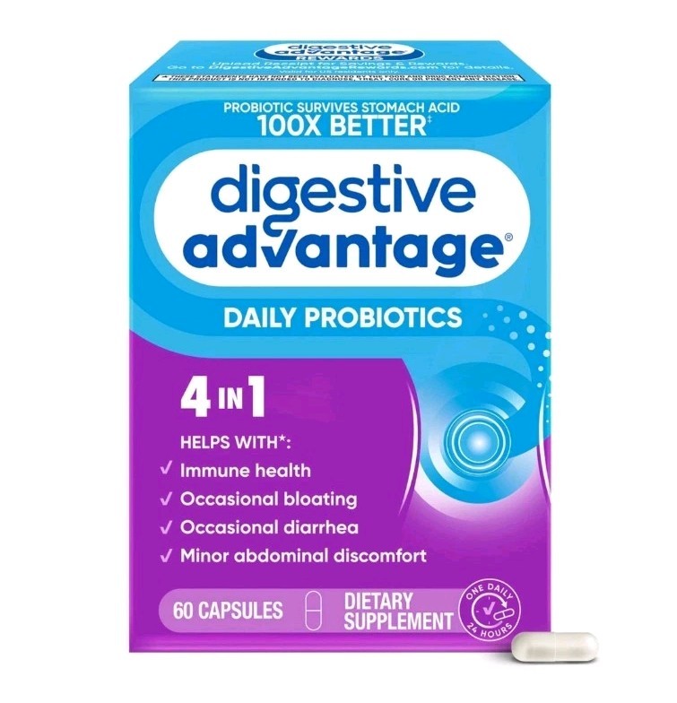 Digestive Advantage Daily Probiotics Immune Support & Gut Health 60 Capsule 1/27